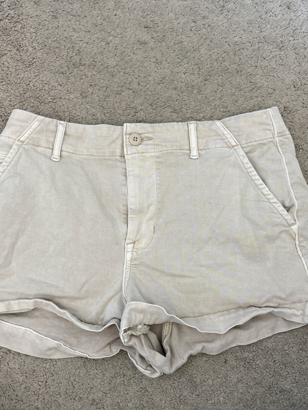American Eagle Outfitters Cream/Rust Beige Jean Shorts